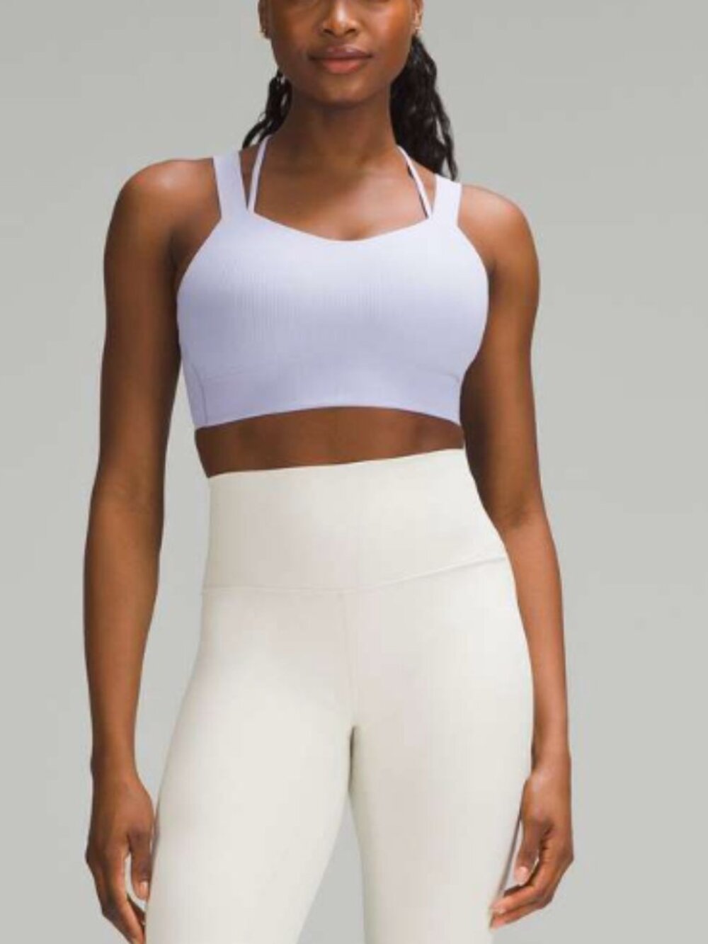 Lululemon Like a Cloud Longline Ribbed Bra, D/DD Cups - Lilac Smoke